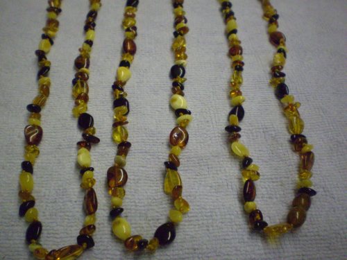 Amber bead necklaces, varigated shades, smaller be